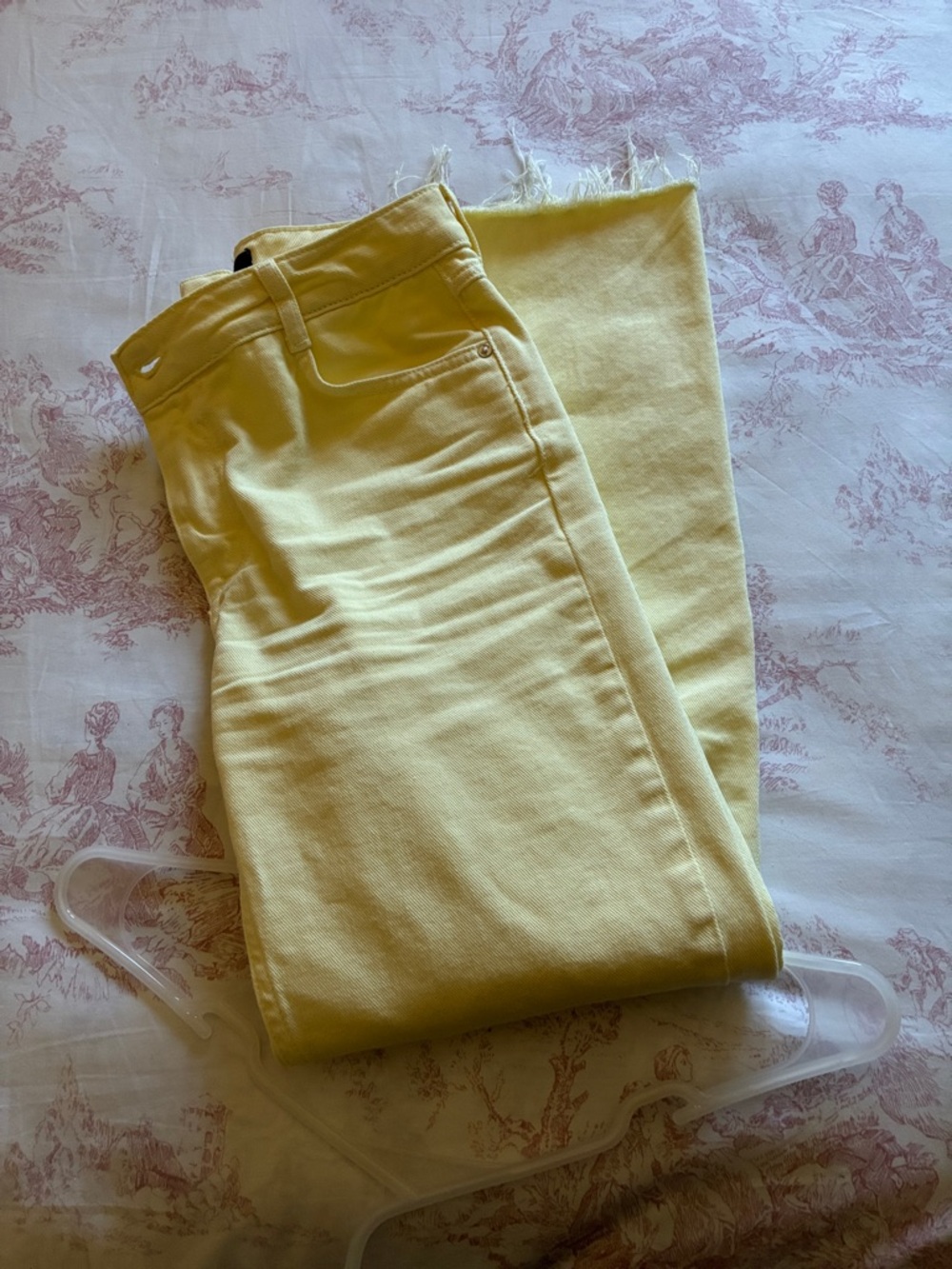 Zara Yellow Cropped Straight Jeans